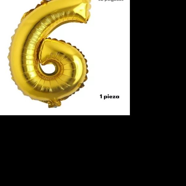 GLOBO NUMERO 6 DORADO 6G 40 C.12